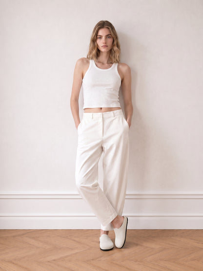 Tailored barrel-leg trousers