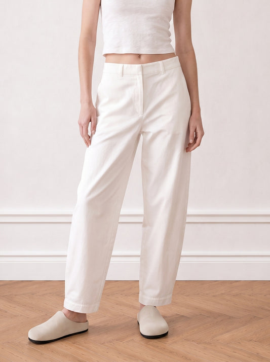 Tailored barrel-leg trousers