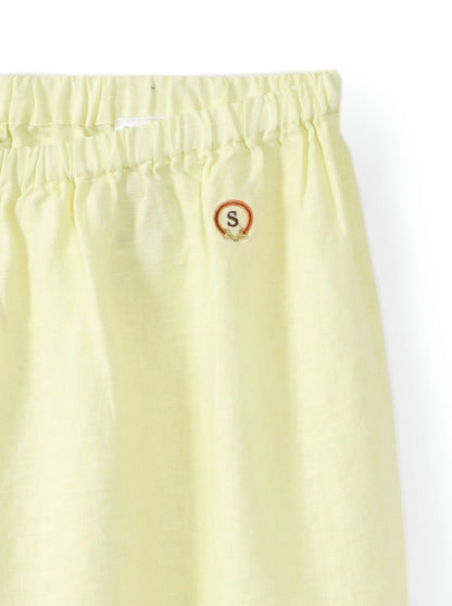 מכנסי פשתן רגל רחבה