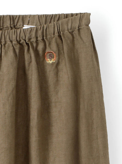 מכנסי פשתן רגל רחבה