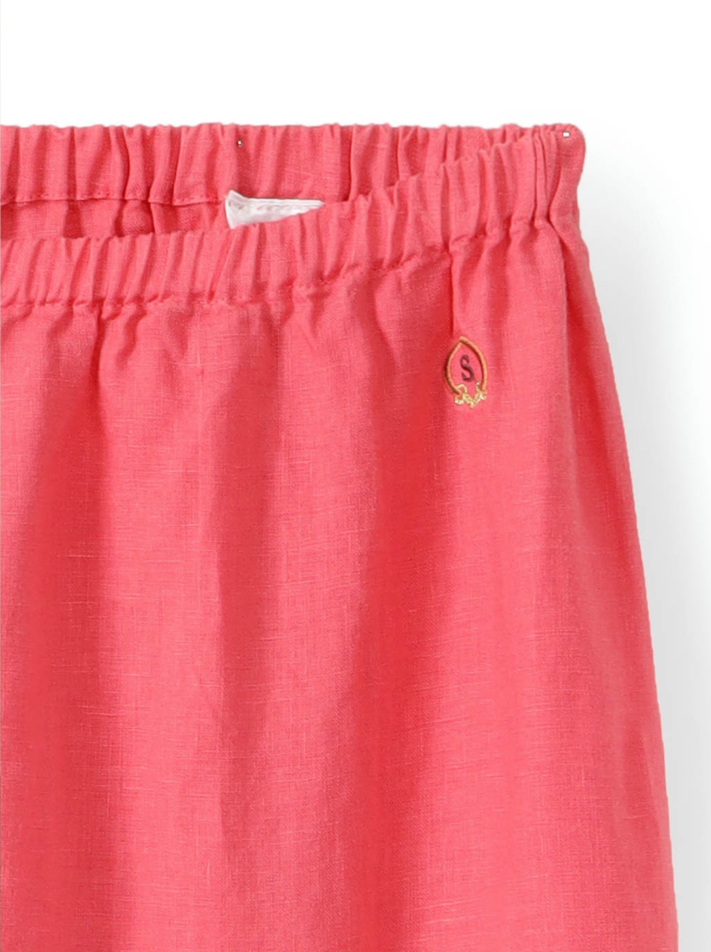 מכנסי פשתן רגל רחבה