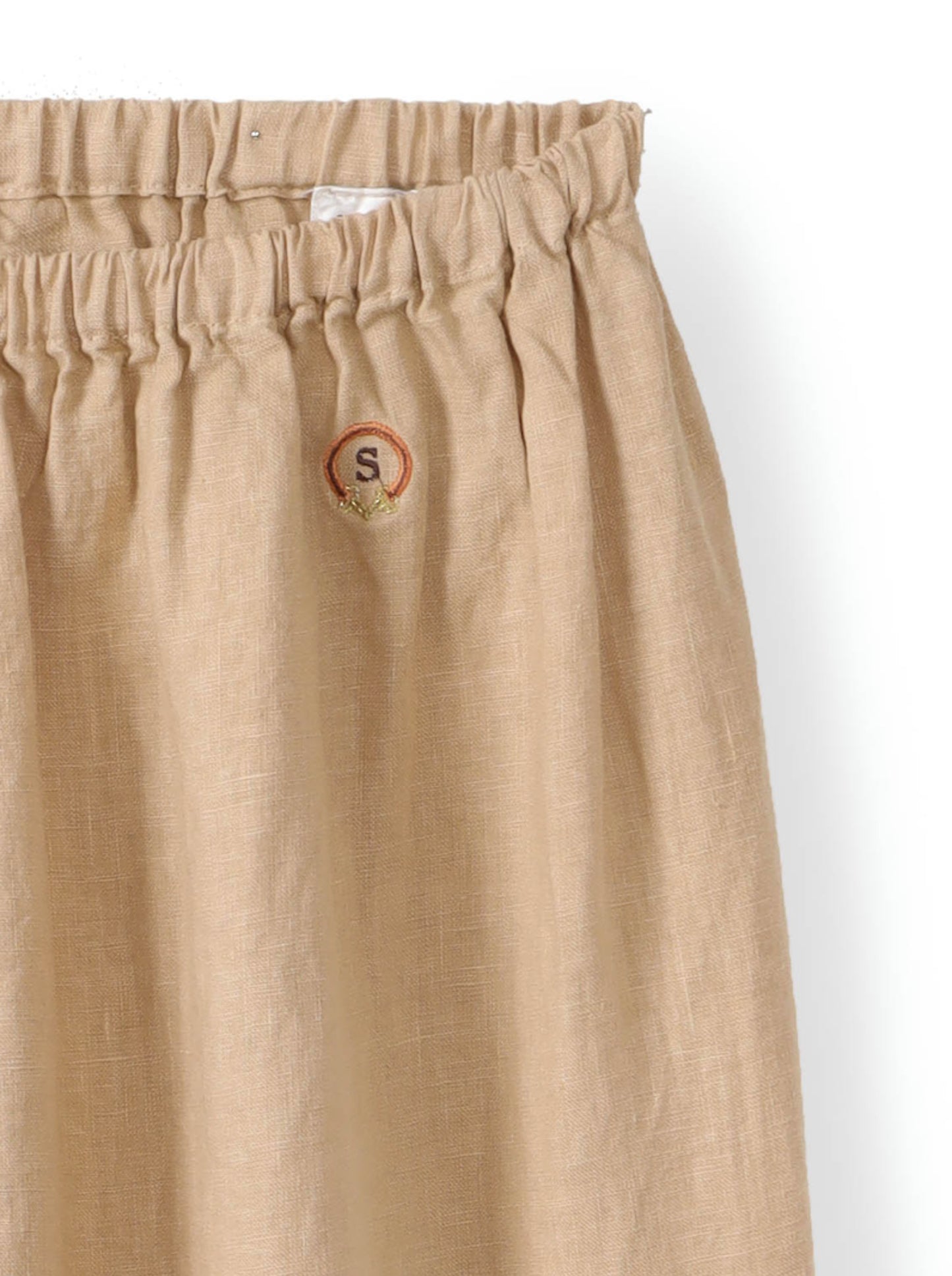 מכנסי פשתן רגל רחבה