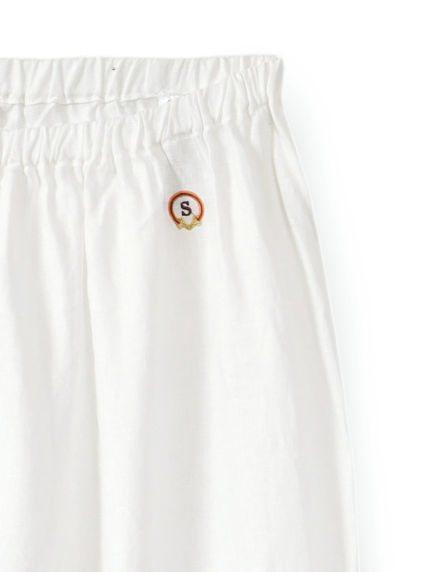 מכנסי פשתן רגל רחבה