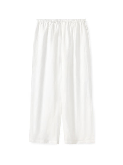 מכנסי פשתן רגל רחבה