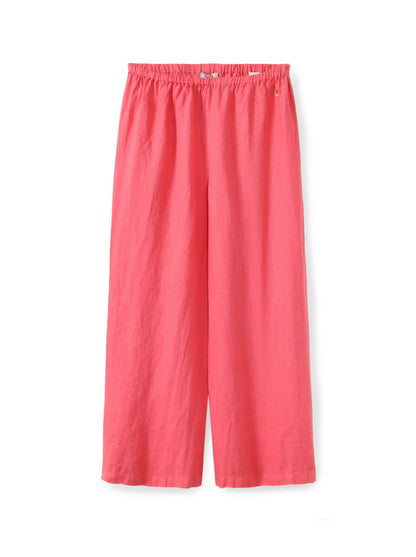 מכנסי פשתן רגל רחבה