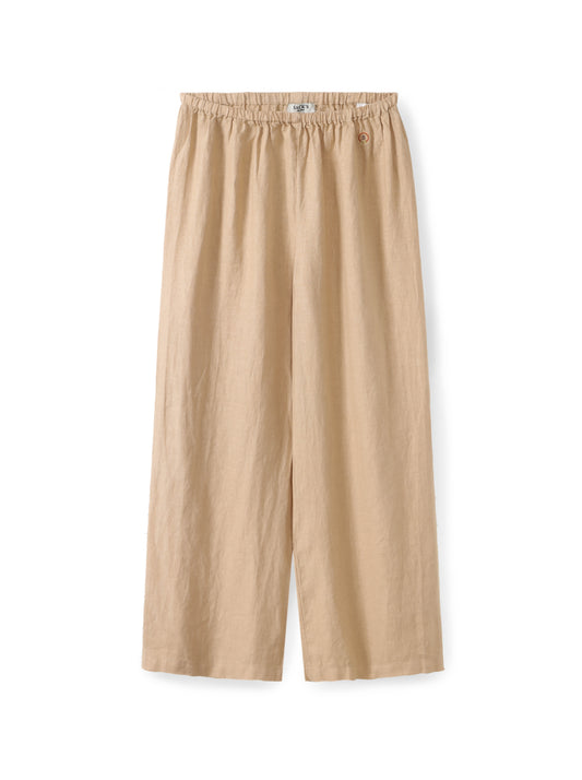 מכנסי פשתן רגל רחבה