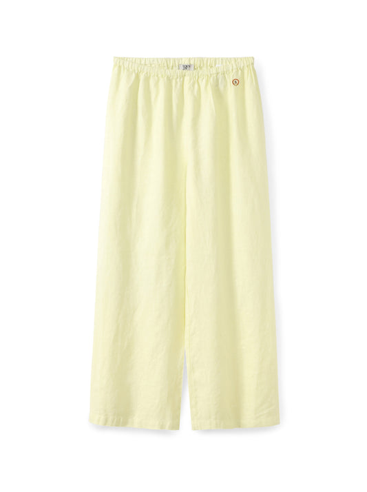 מכנסי פשתן רגל רחבה