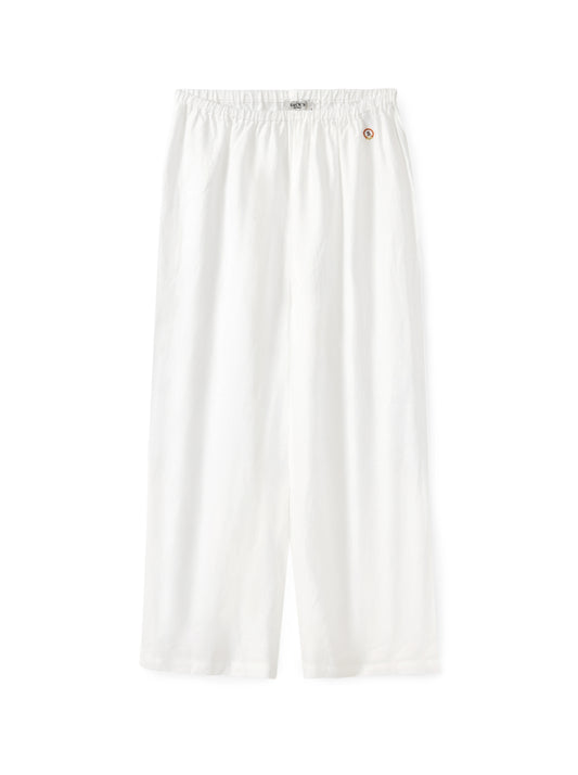 מכנסי פשתן רגל רחבה