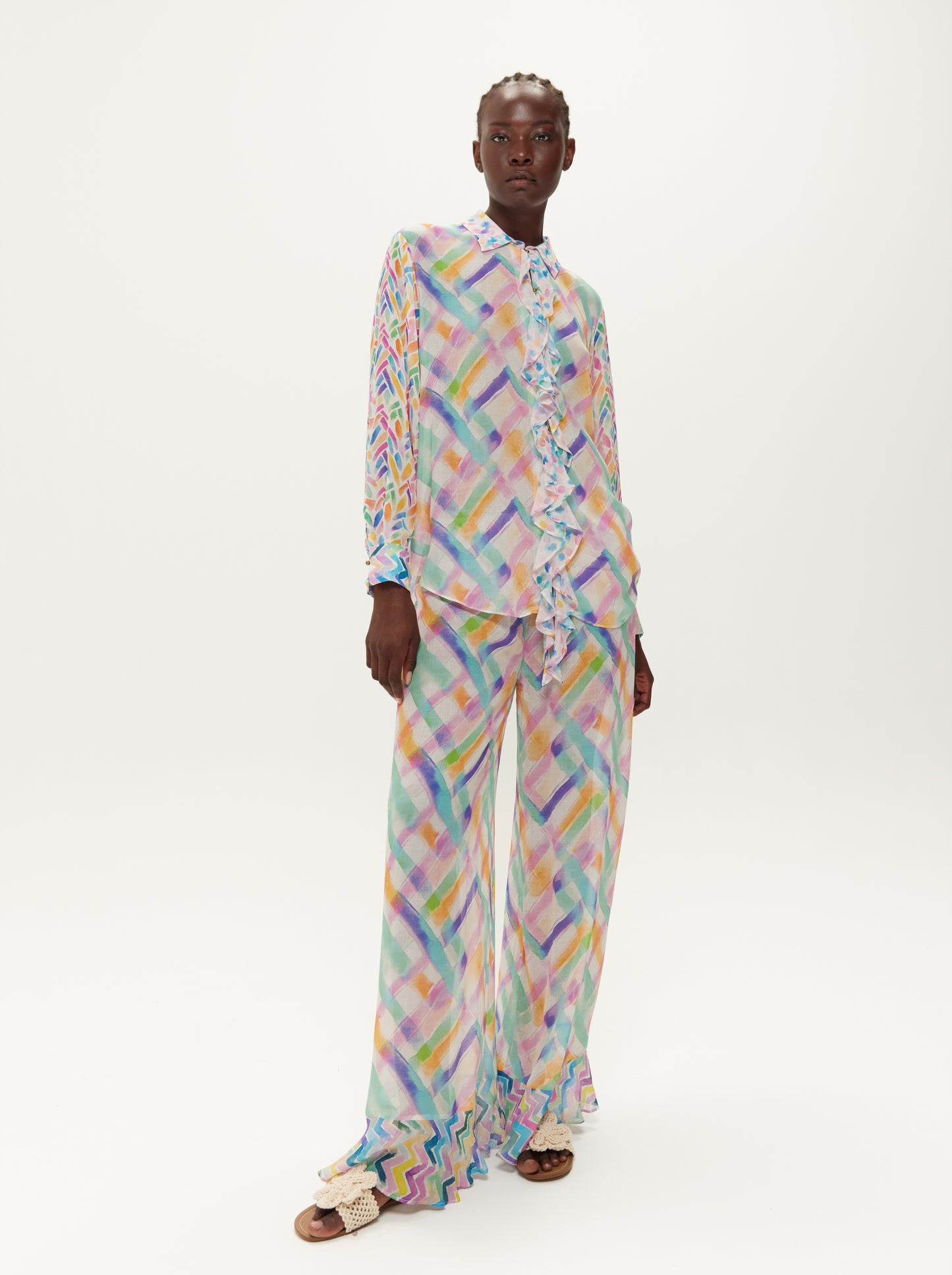 Rosie Ruffled Wide Leg Pants