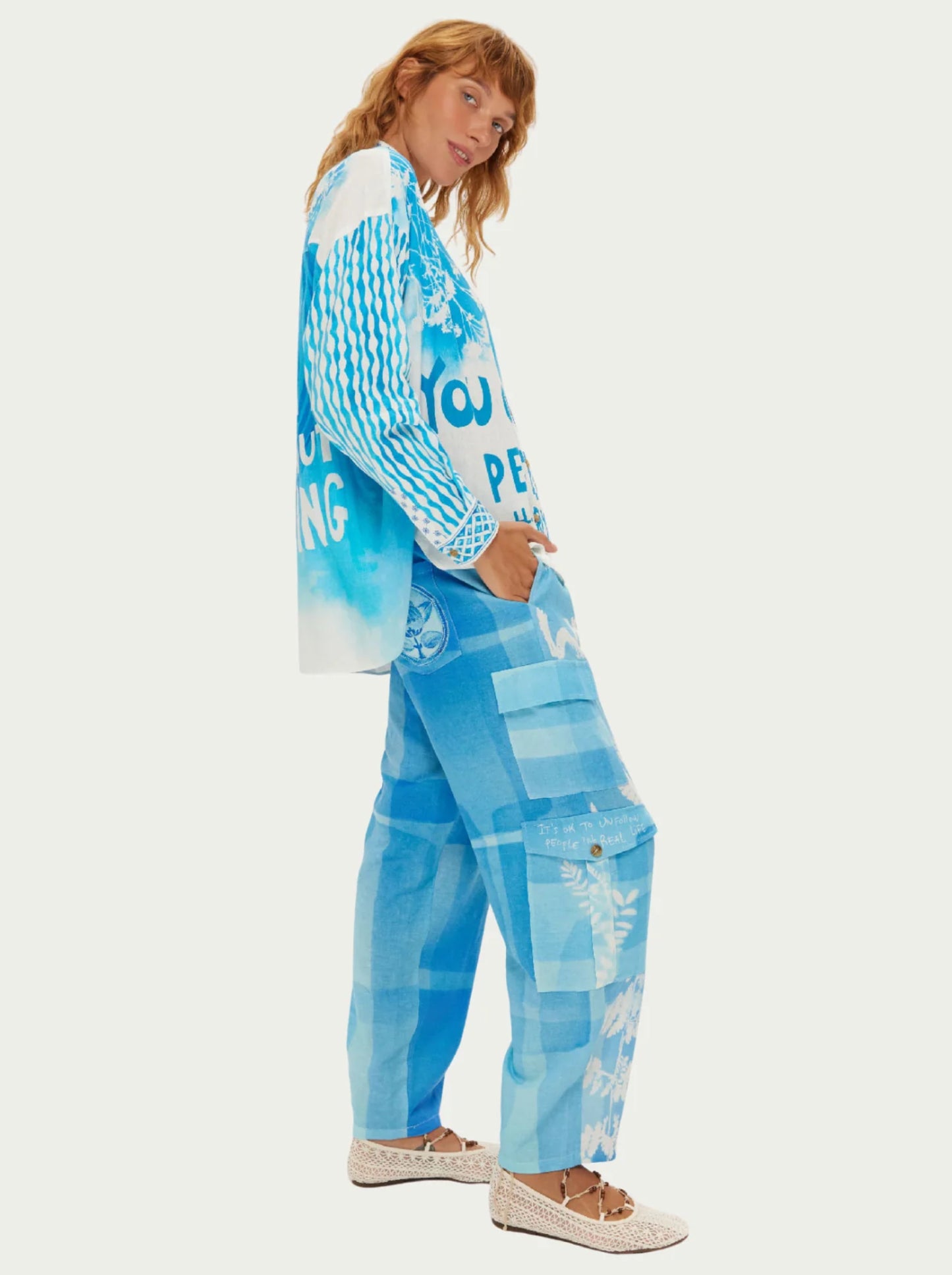 קאי מכנס דגמח עם חגורה