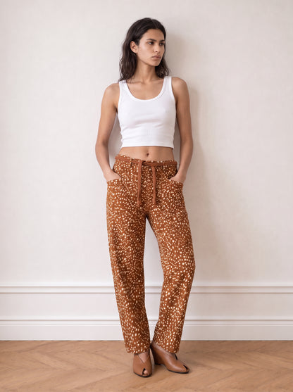 Printed Barrel Non-denim Trousers