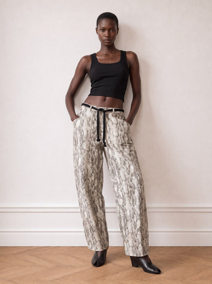 Printed Barrel Non-denim Trousers
