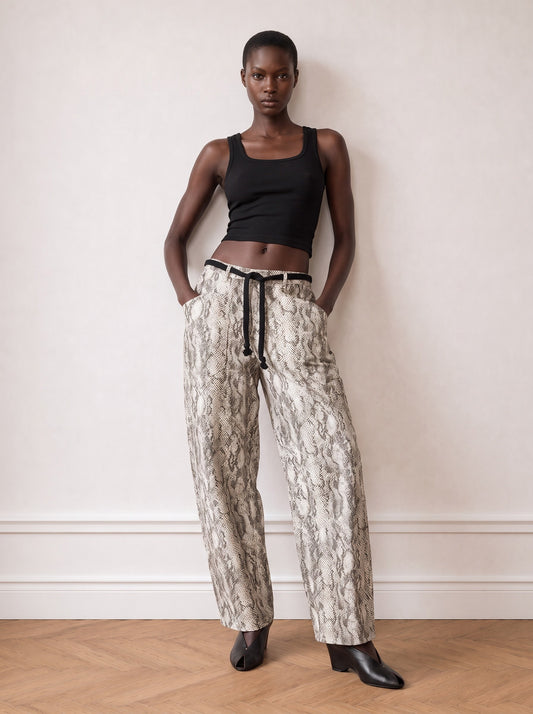 Printed Barrel Non-denim Trousers