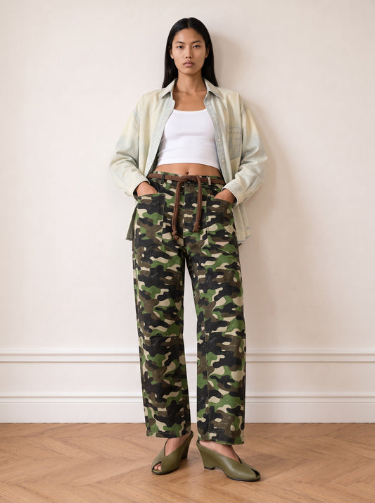 Printed Barrel Non-denim Trousers