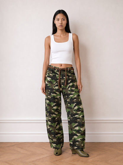 Printed Barrel Non-denim Trousers