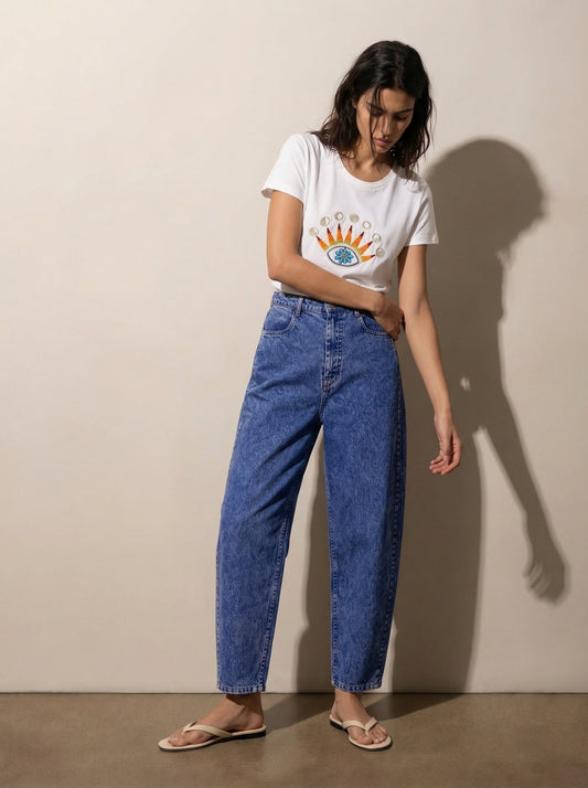 Cottton pants Barrel cut