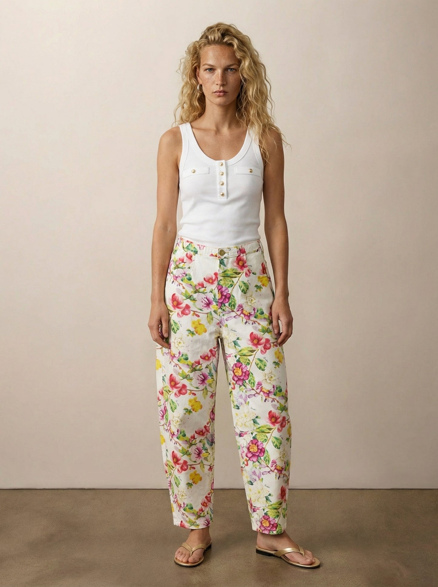 מכנסי כותנה גזרת ברל