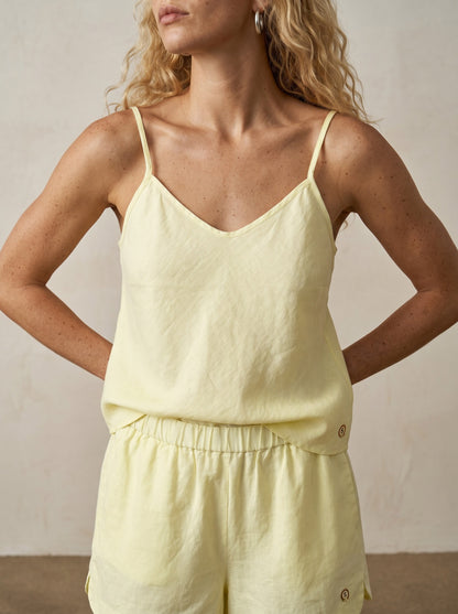 Rubber Linen shorts