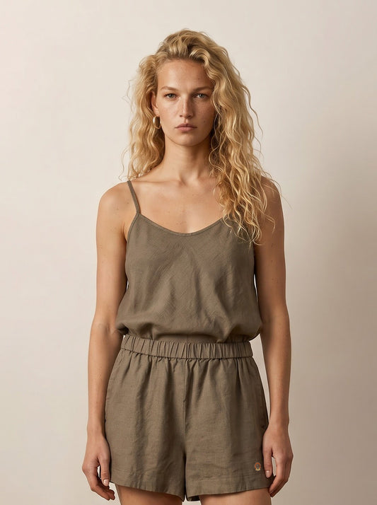 Rubber Linen shorts