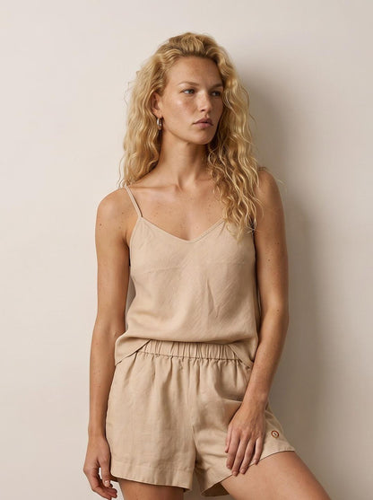 Rubber Linen shorts