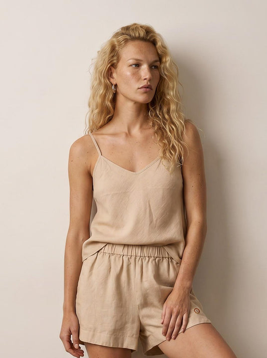 Rubber Linen shorts