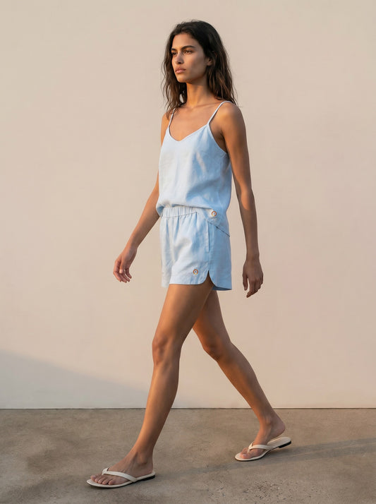 Rubber Linen shorts