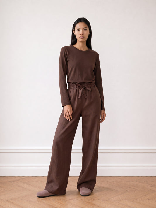 Tencel trousers with an elastic waistband