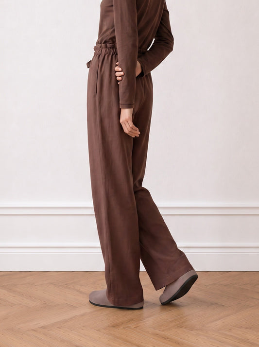 Tencel trousers with an elastic waistband