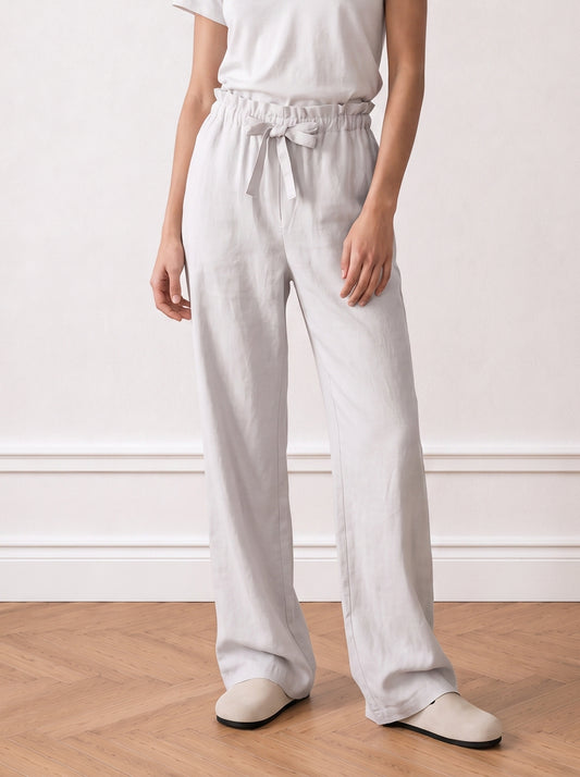 Tencel trousers with an elastic waistband