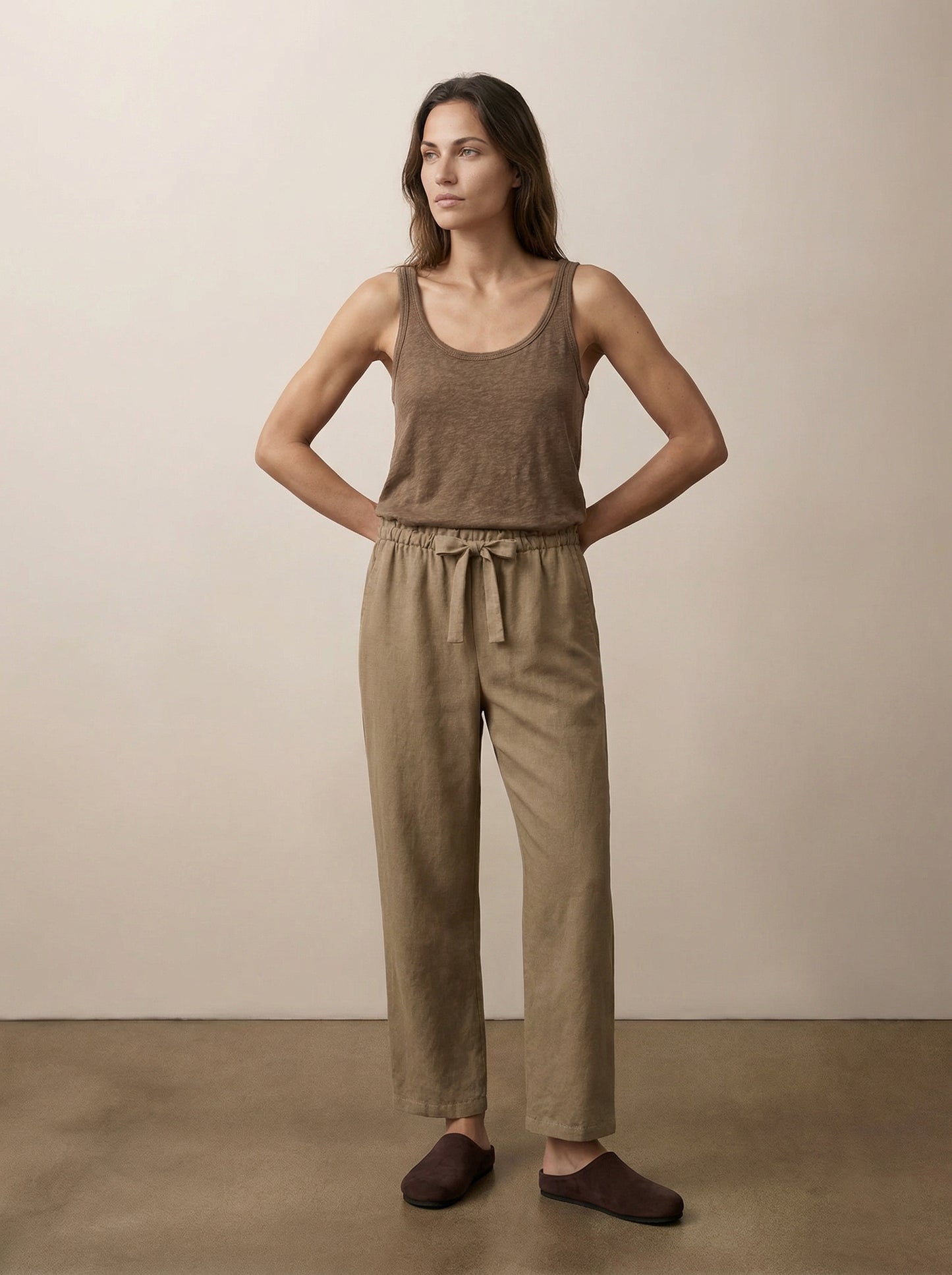 מכנסיים טנסל רגל רחבה