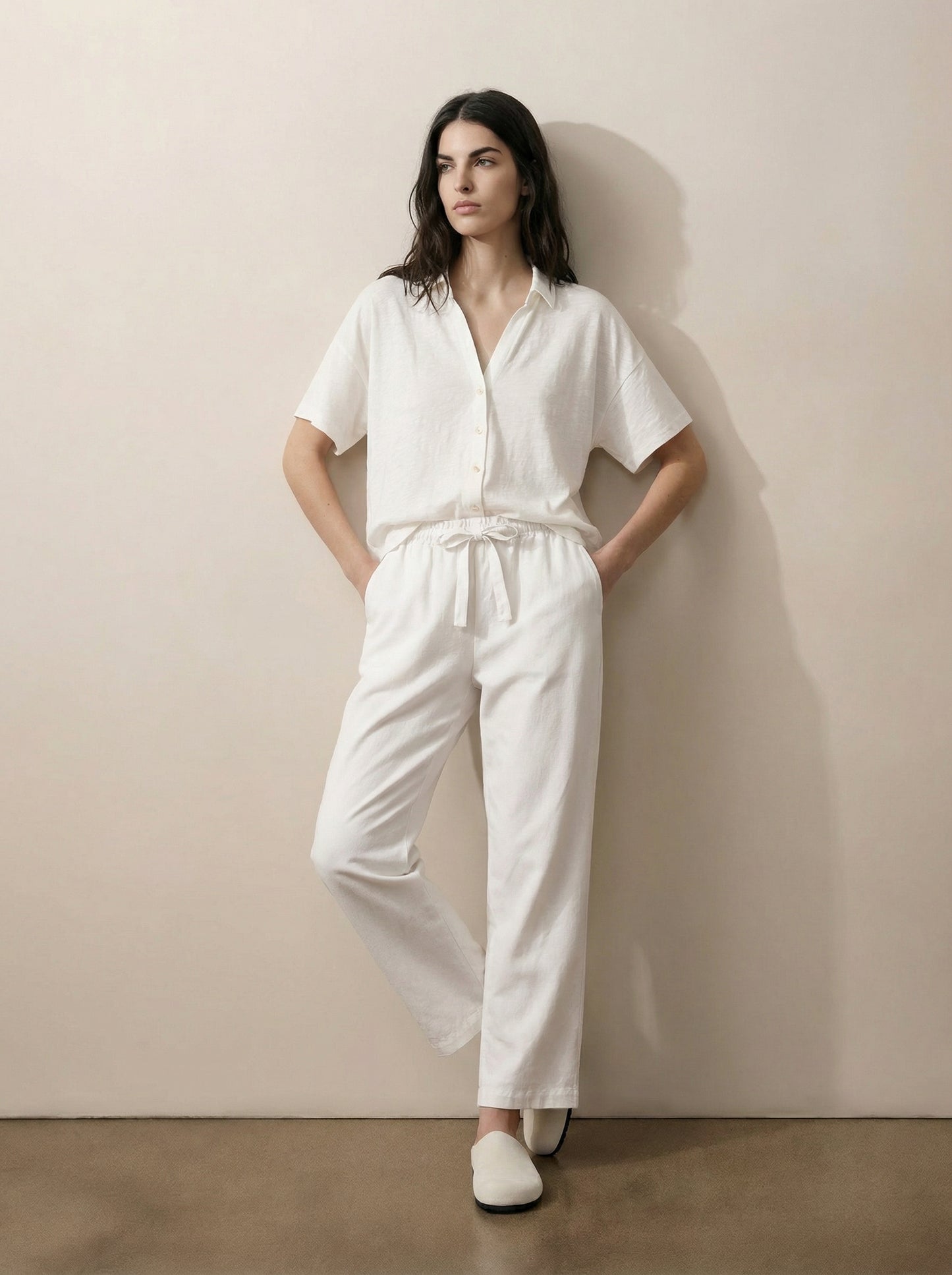 מכנסיים טנסל רגל רחבה