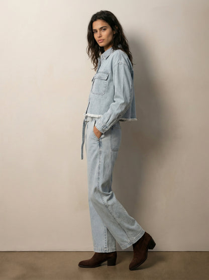 מכנסי ג'ינס רגל רחבה