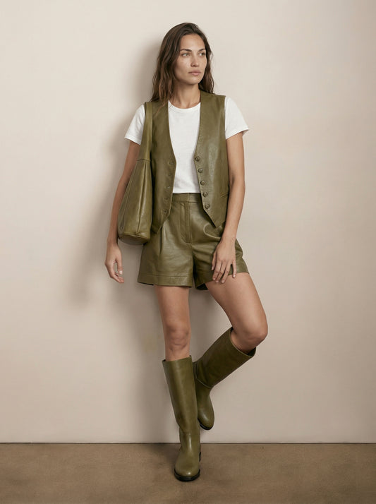 מכנס עור קצר