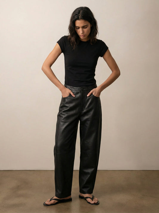 מכנס עור גזרת ברל