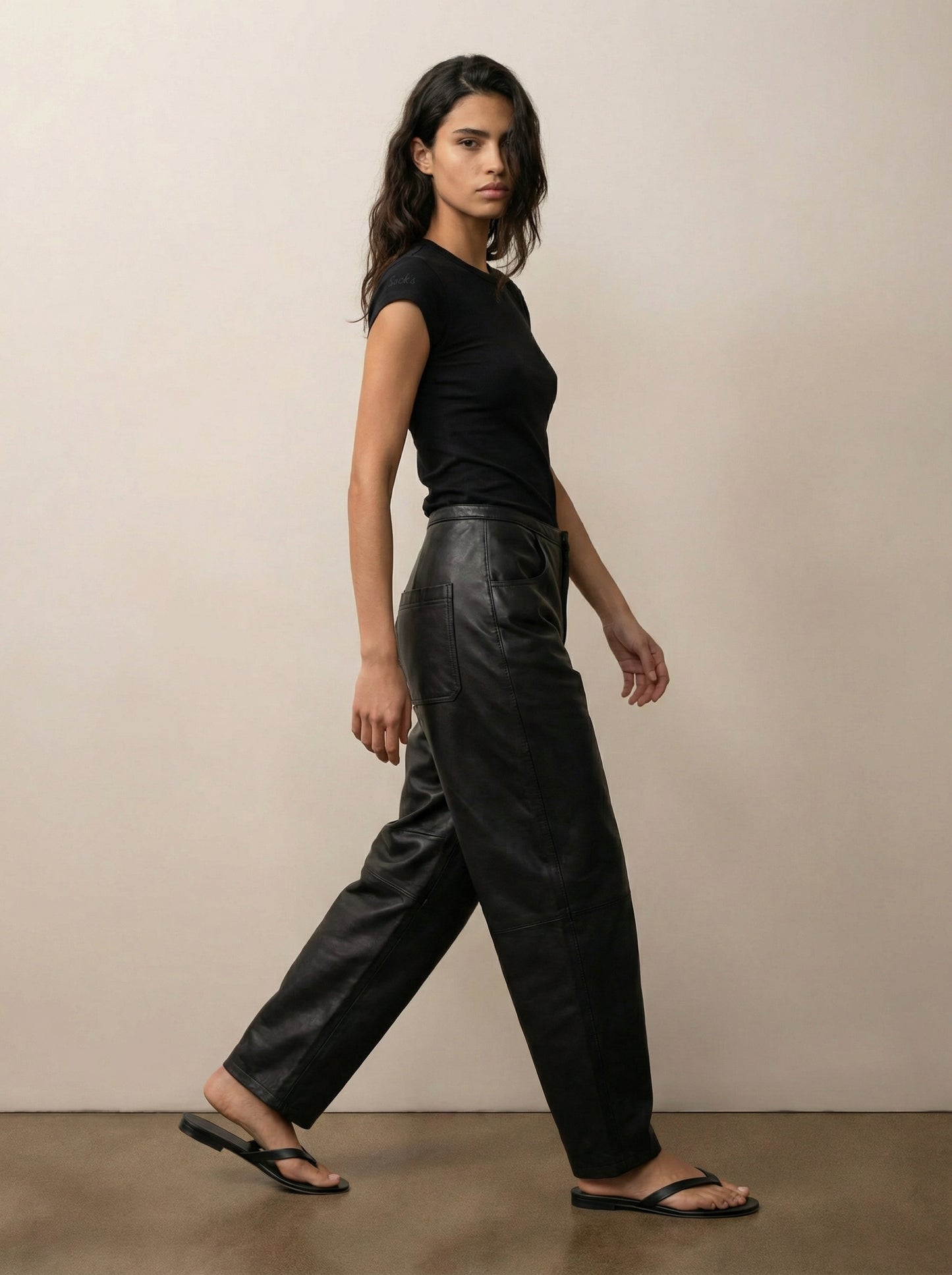 מכנס עור גזרת ברל