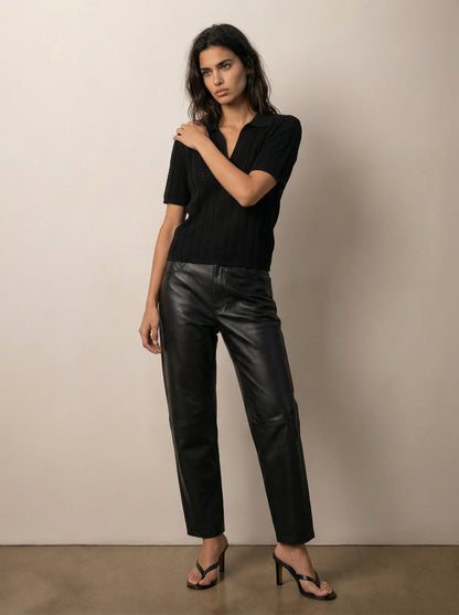 מכנס עור גזרת ברל