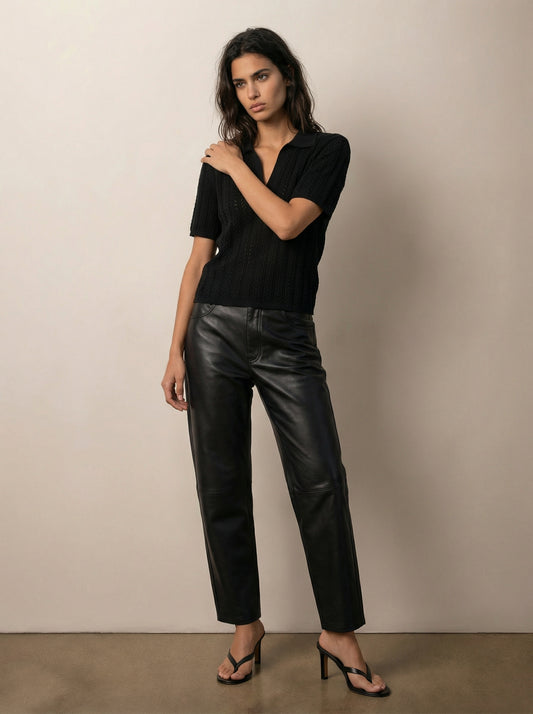 מכנס עור גזרת ברל