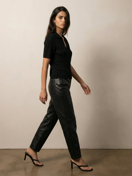 מכנס עור גזרת ברל