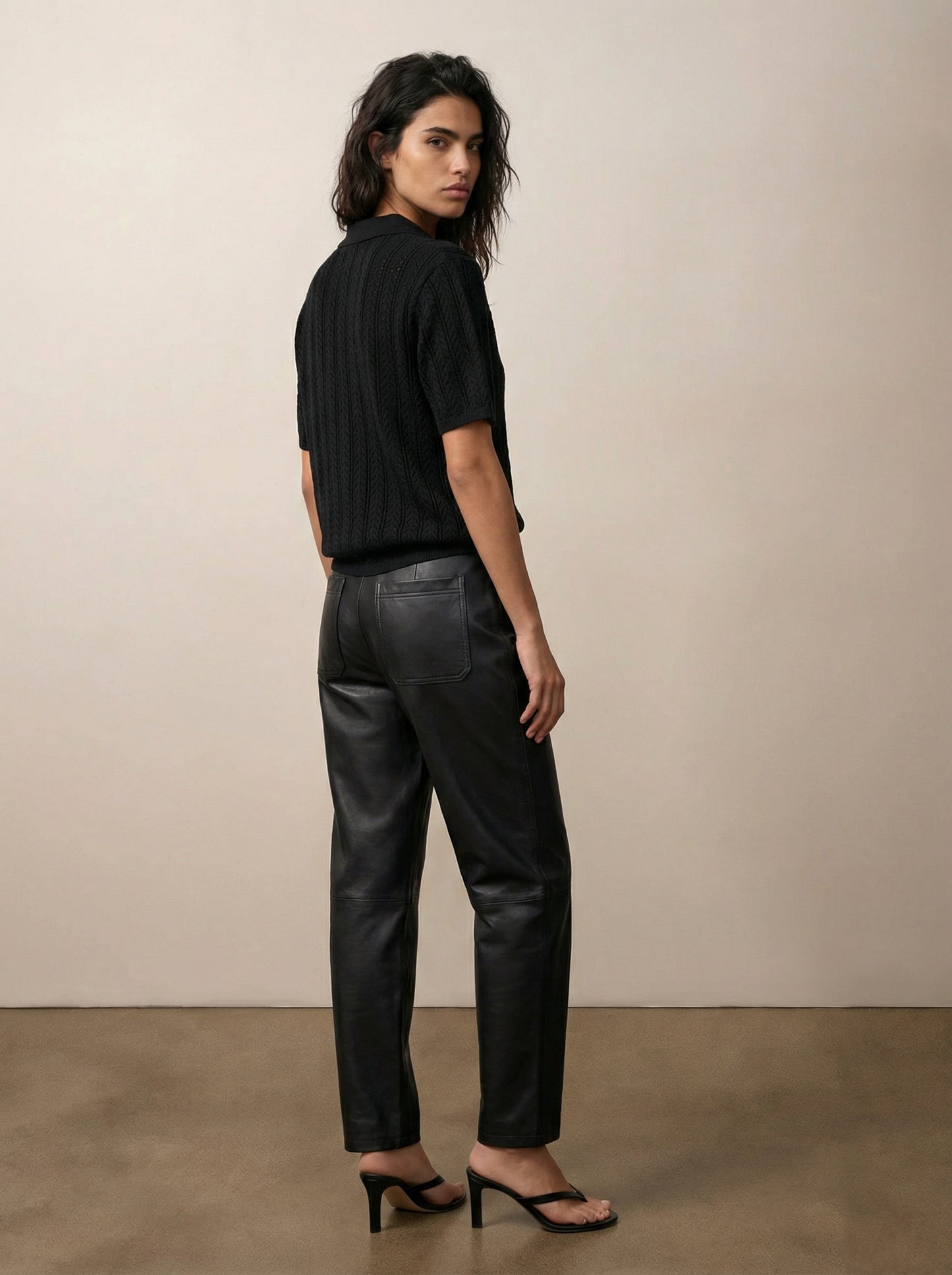 מכנס עור גזרת ברל