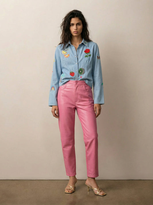 מכנס עור גזרת ברל