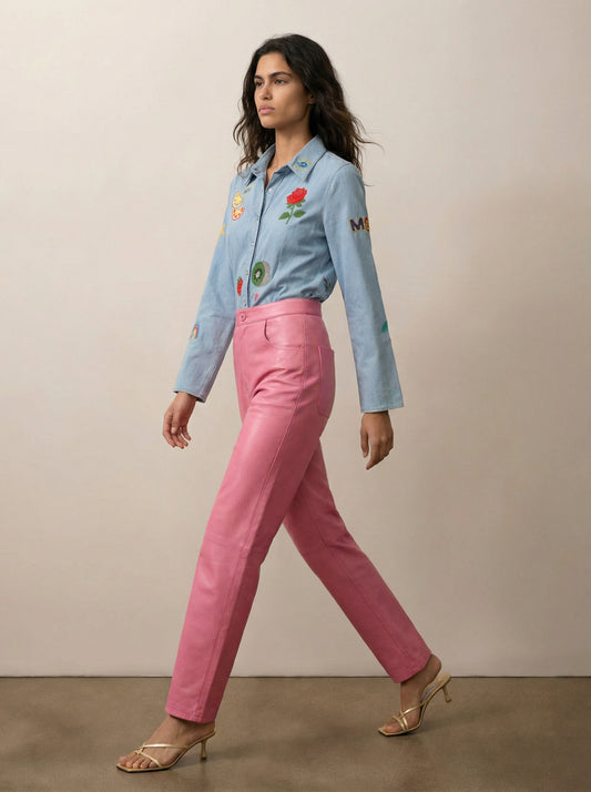 מכנס עור גזרת ברל