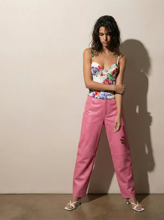 מכנס עור גזרת ברל