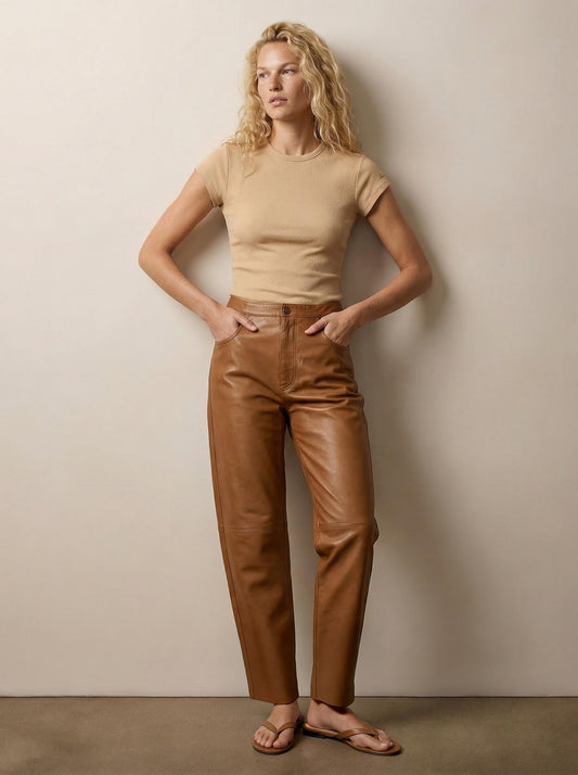 מכנס עור גזרת ברל