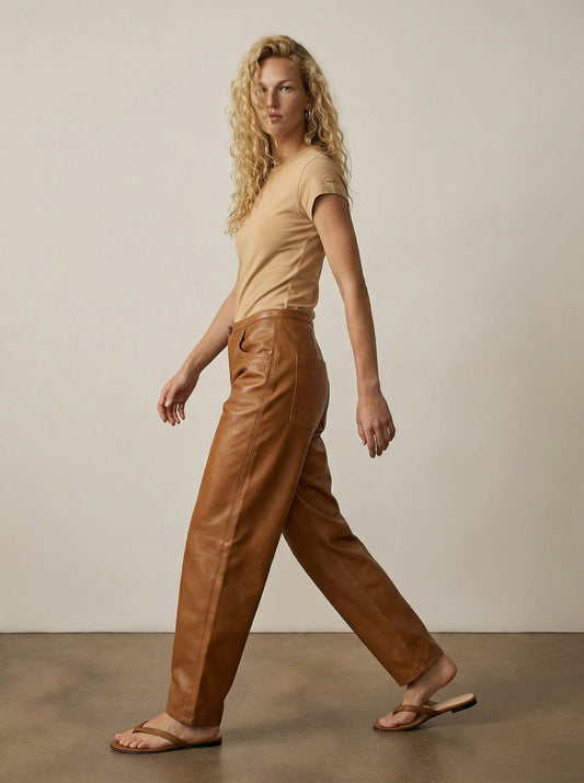 מכנס עור גזרת ברל