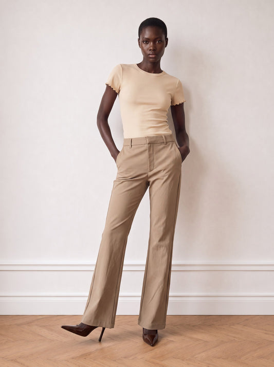 Faux Leather Flared Trousers