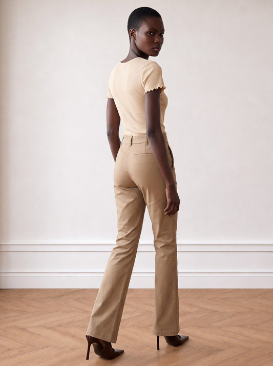 Faux Leather Flared Trousers