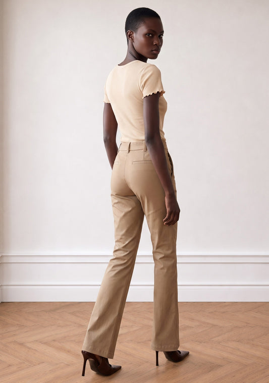 Faux Leather Flared Trousers