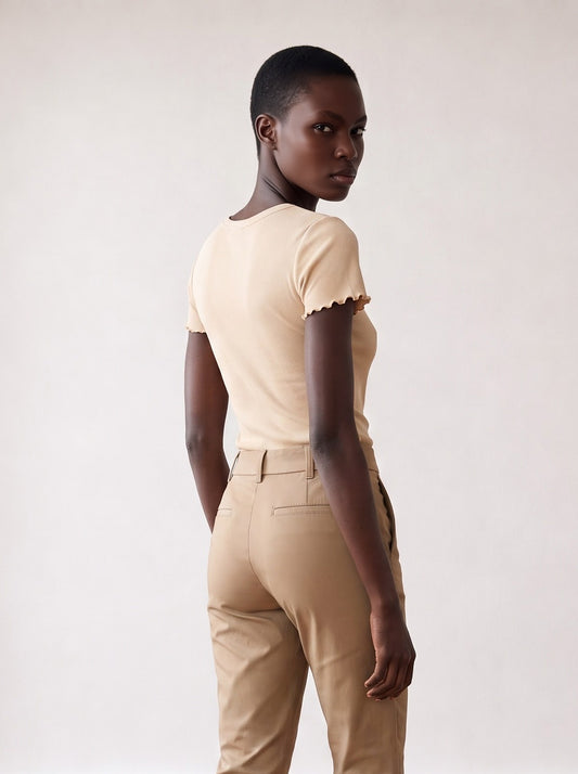 Faux Leather Flared Trousers