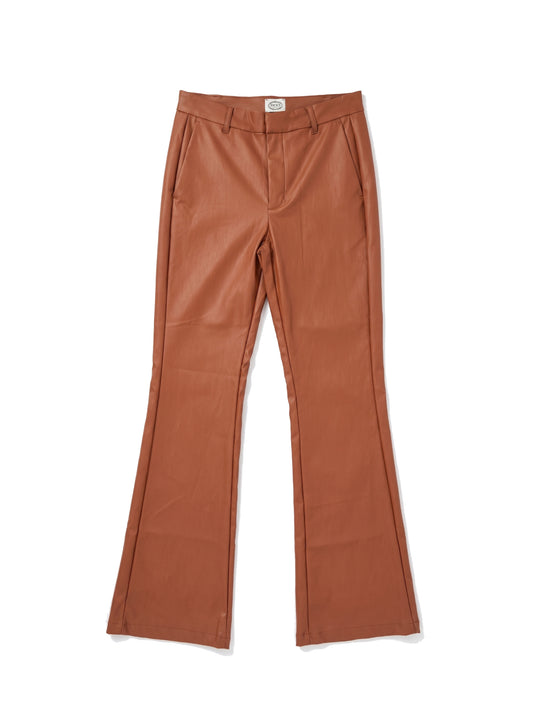 Faux Leather Flared Trousers