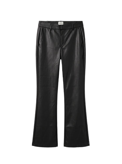 Faux Leather Flared Trousers